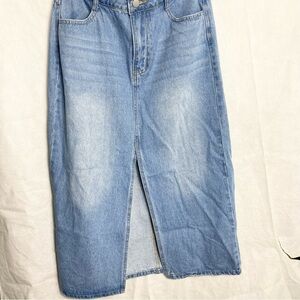 Dazy Light Wash Front Slit Denim Skirt Size XL